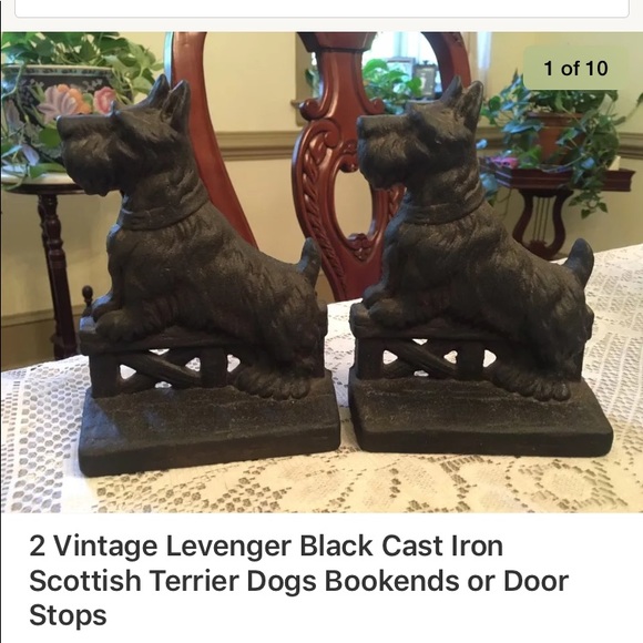 Levenger Accents 2 Vtg Cast Iron Dog Bookends Door Stops Poshmark